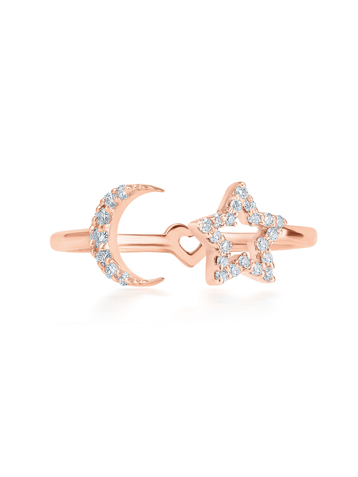 Moon & Star Ring