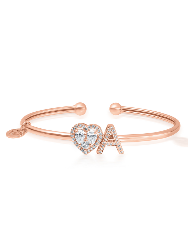 Heart & Initial Slide Bangle