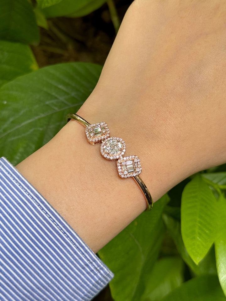 Emerald Cut & Oval Slant Slide Bangle