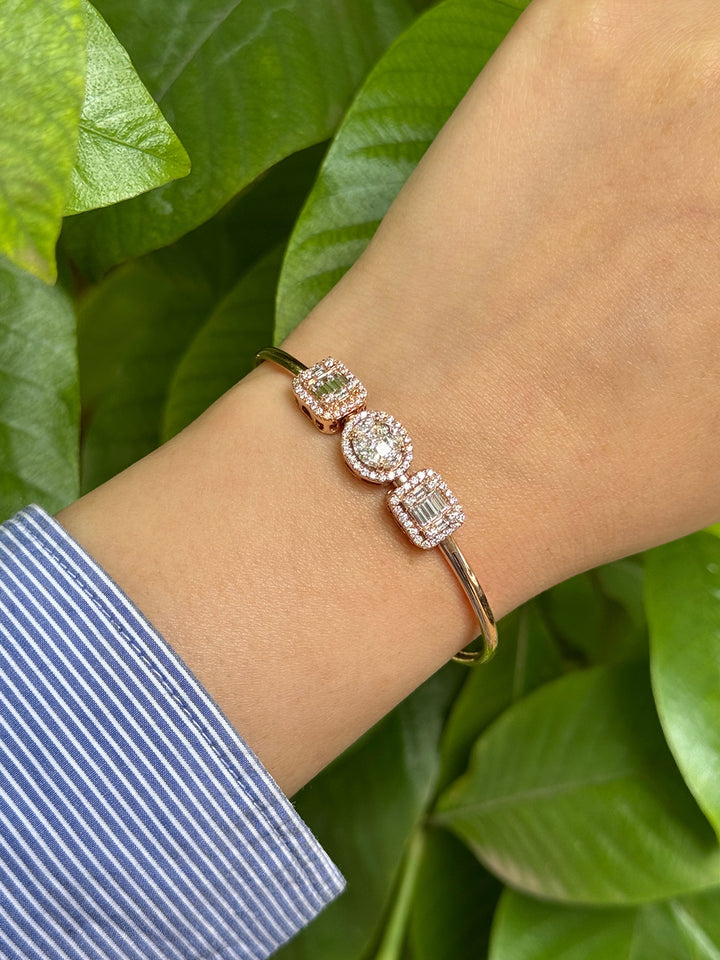 Emerald Cut & Oval Slide Bangle