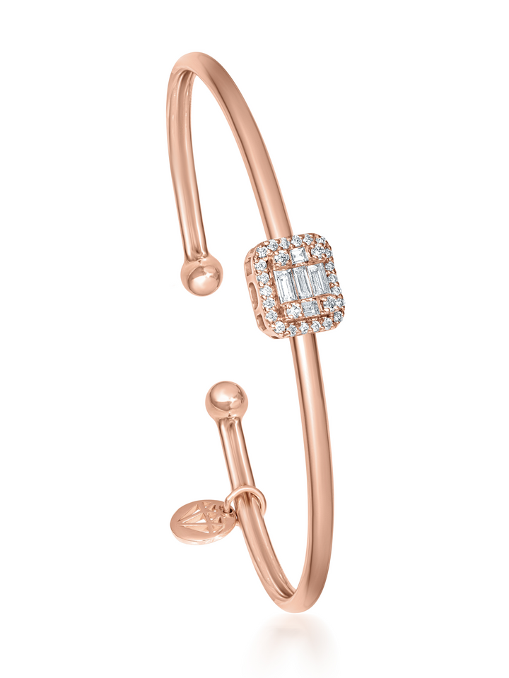 Emerald Cut Slide Bangle