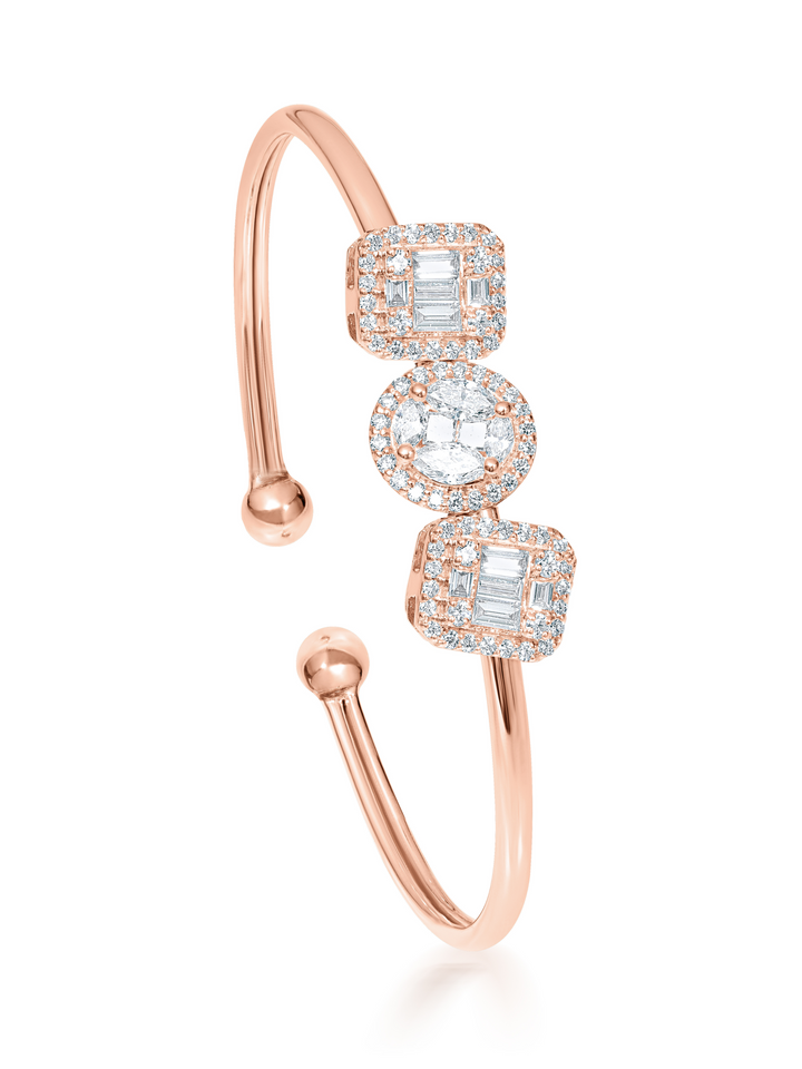 Emerald Cut & Oval Slant Slide Bangle