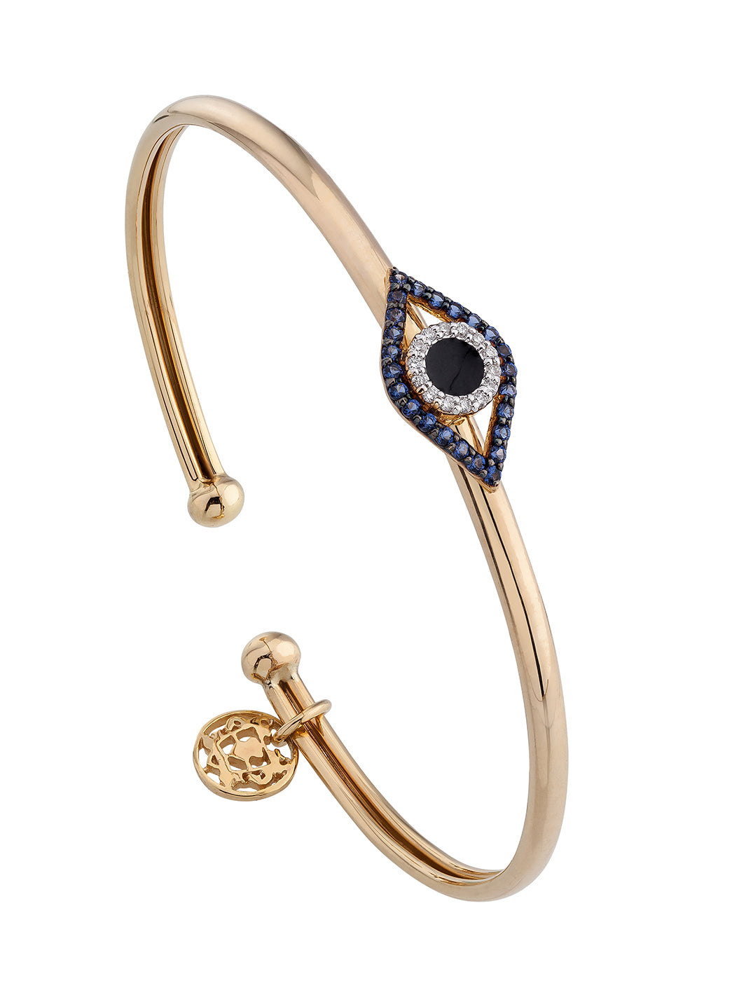 Bombay evil eye slide bangle with an adjustable fit, ideal for women seeking stylish protective jewelry-1