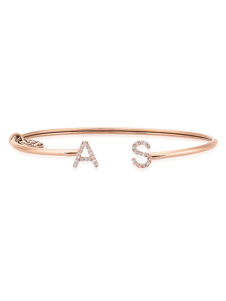 Mini diamond initial cuff