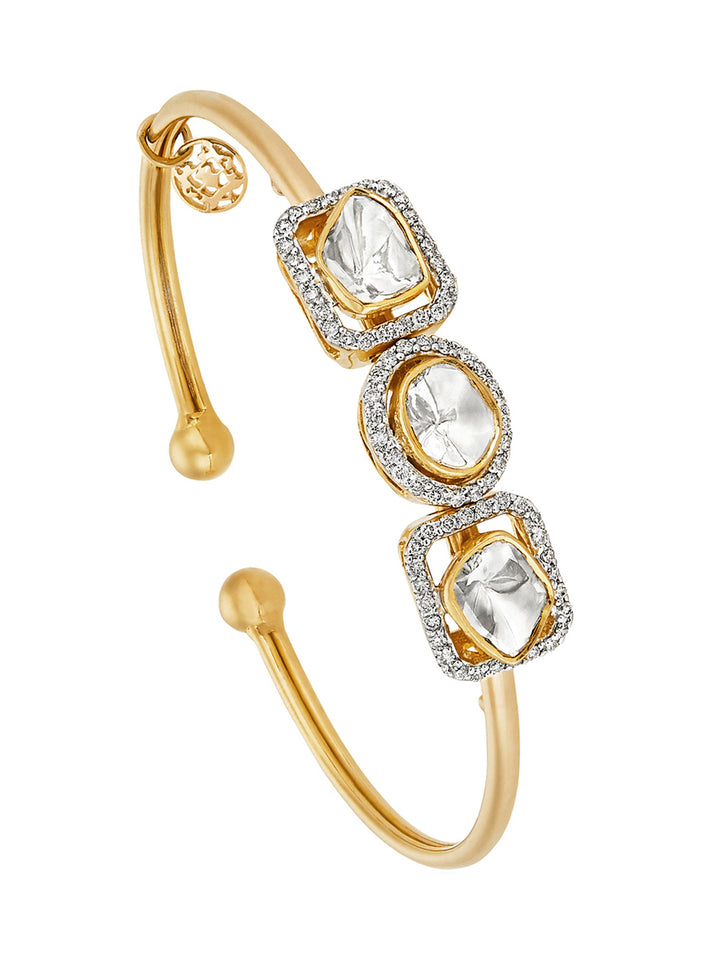 Emerald Cut & Oval Polki Slide Bangle