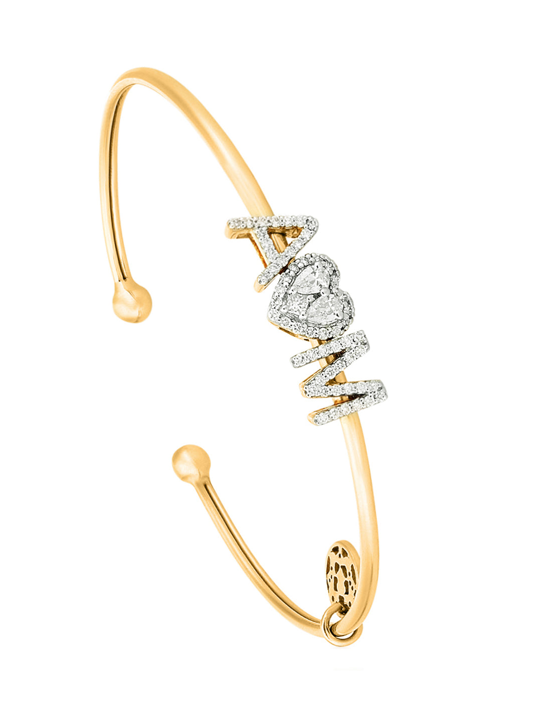 Mini Slide™ - Personalised Heart Cuff One Initial & Two Initial Cuff ...
