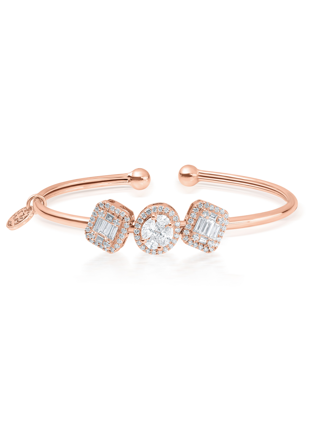 Emerald Cut & Oval Slant Slide Bangle