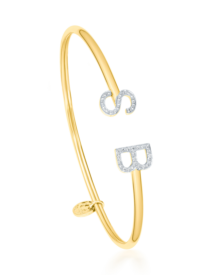 Diamond Initial Cuff