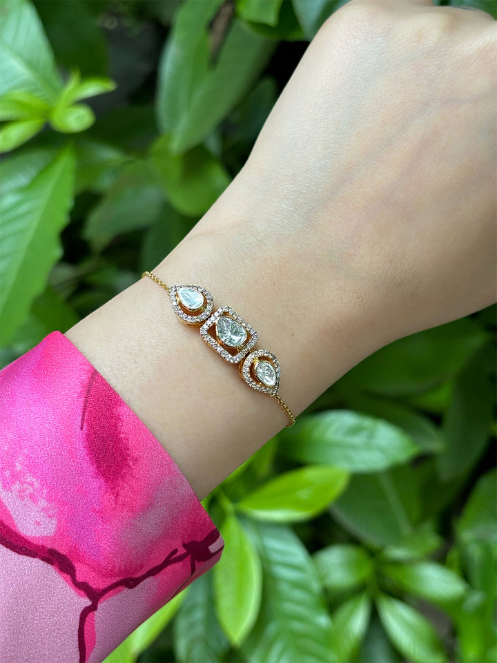 Polki Emerald Cut & Pear Bracelet