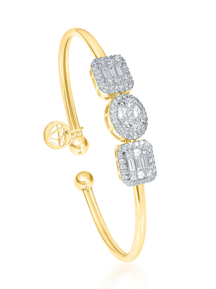 Emerald Cut & Oval Slide Bangle