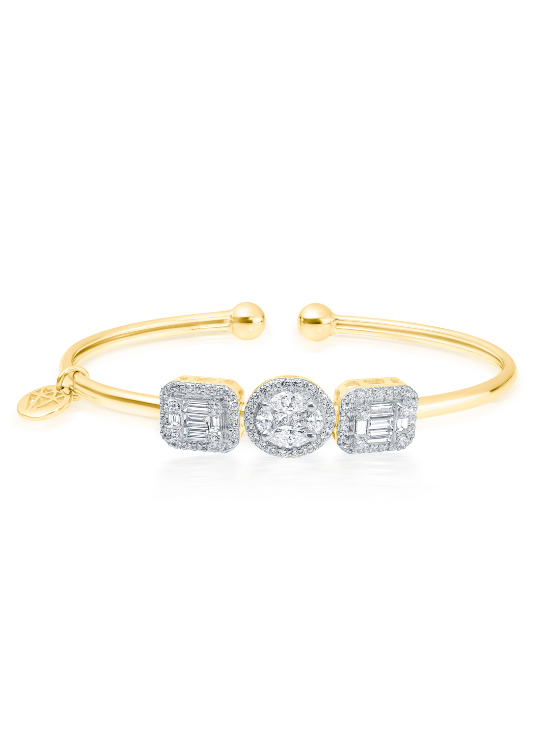 Emerald Cut & Oval Slide Bangle