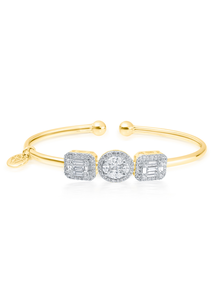 Emerald Cut & Oval Slide Bangle