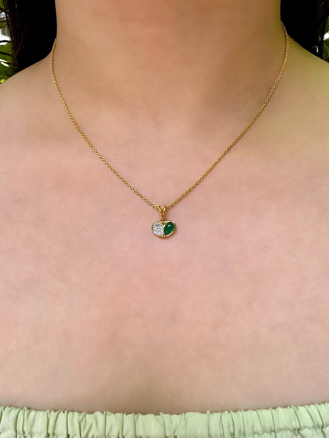 Toi et moi malachite pendant
