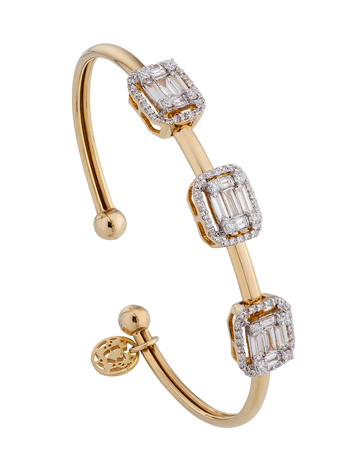 Triple Emerald Cut Slide Bangle