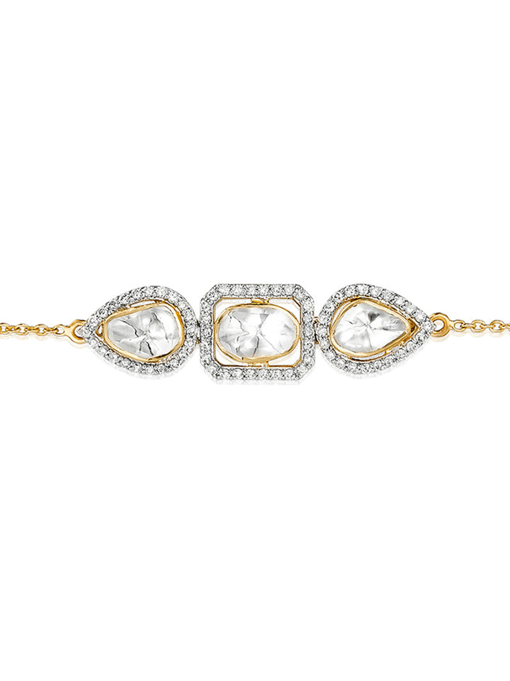 Polki Emerald Cut & Pear Bracelet