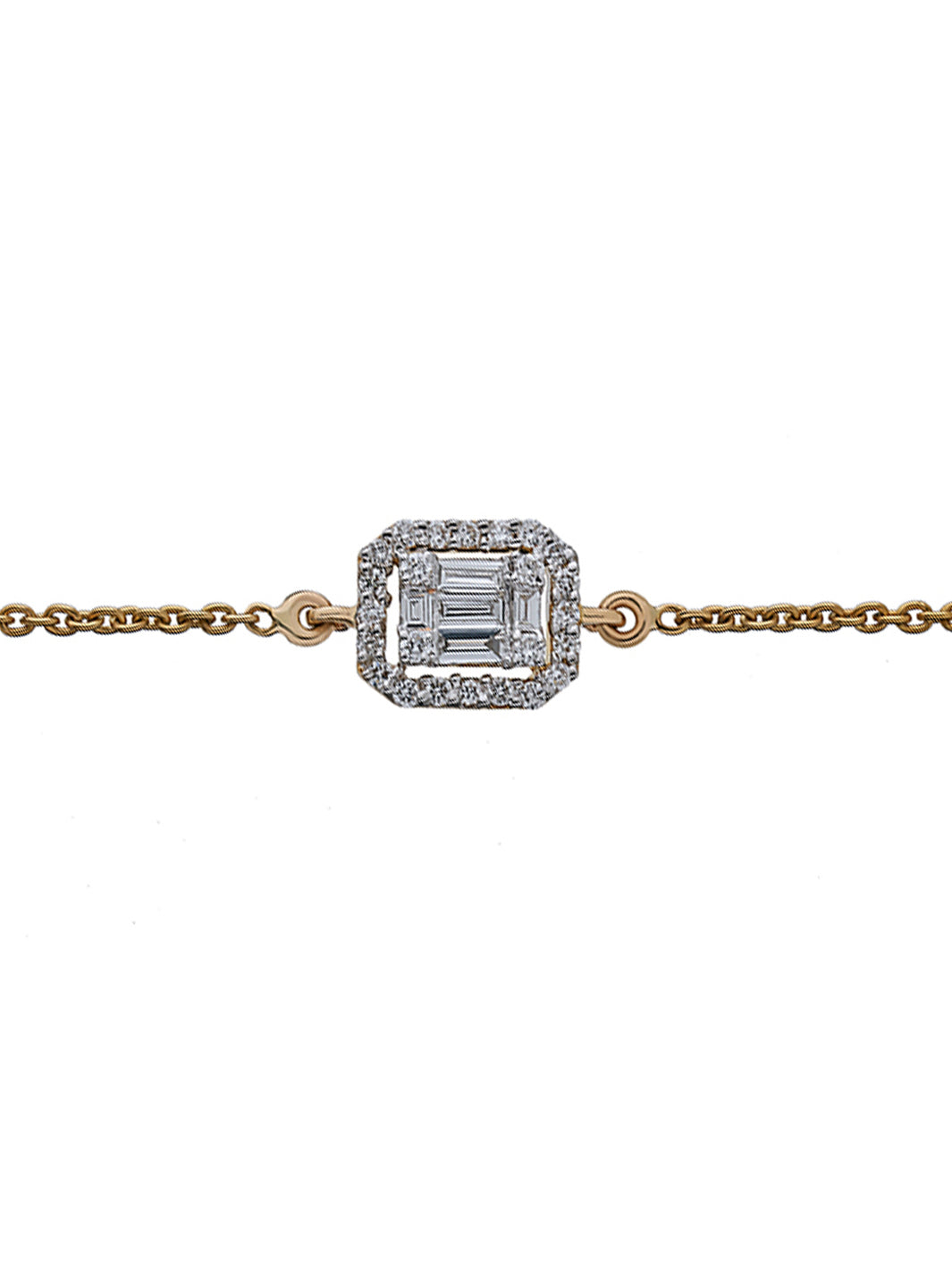 Diamond emerald-cut bracelet with a sleek design, perfect for formal occasions and everyday elegance