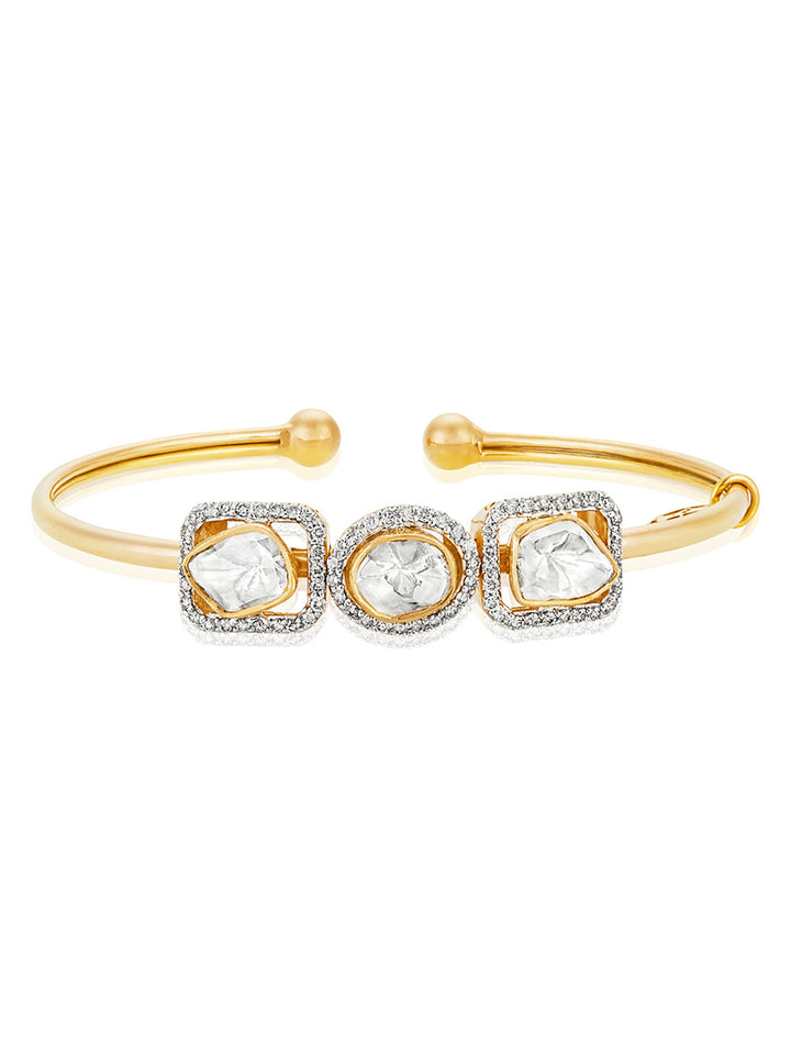 Emerald Cut & Oval Polki Slide Bangle
