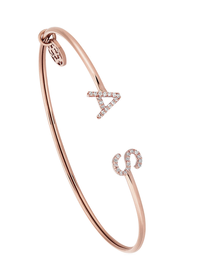 Mini diamond initial cuff