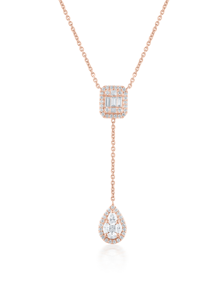 Emerald Cut & Drop Necklace