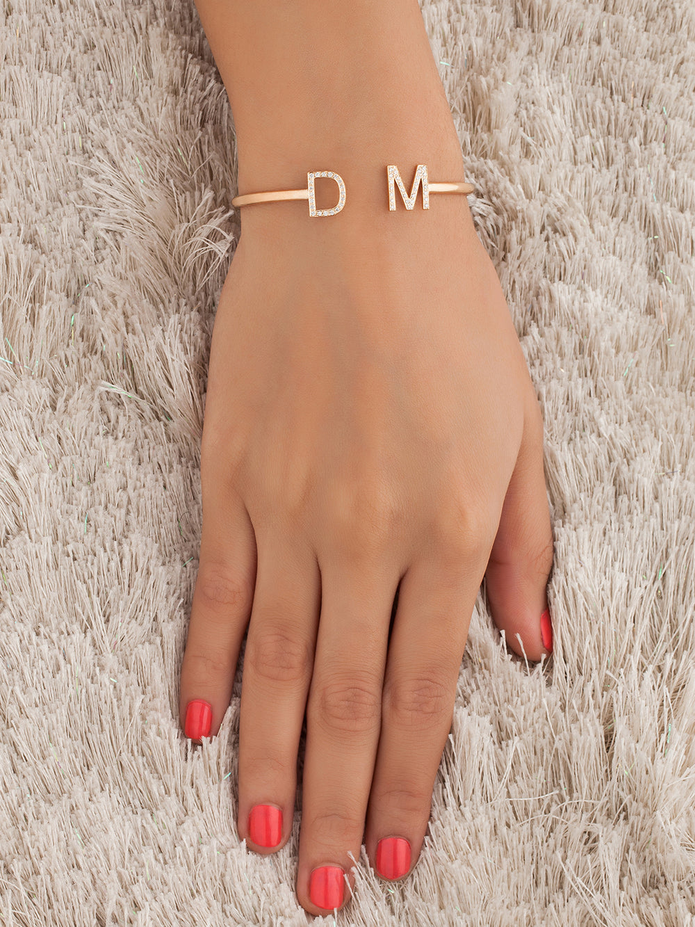 Diamond initial cuff bracelet with a sleek, customizable design, perfect for gifting and statement wear