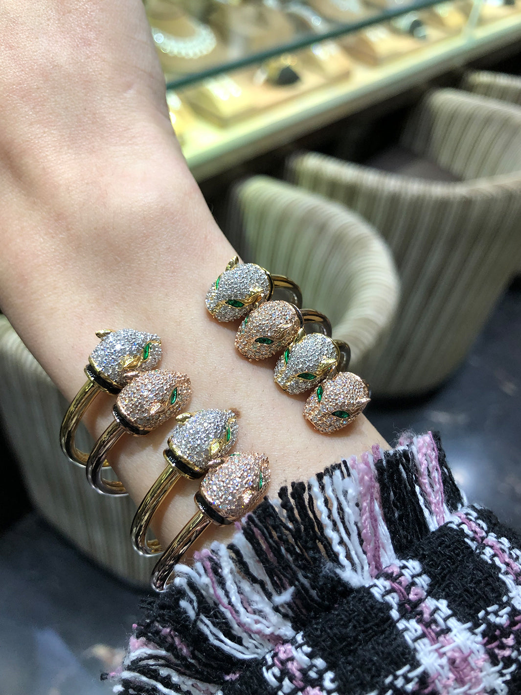 Diamond Panther Cuff