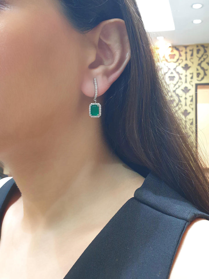 Flip Emerald Cut Diamond Earrings