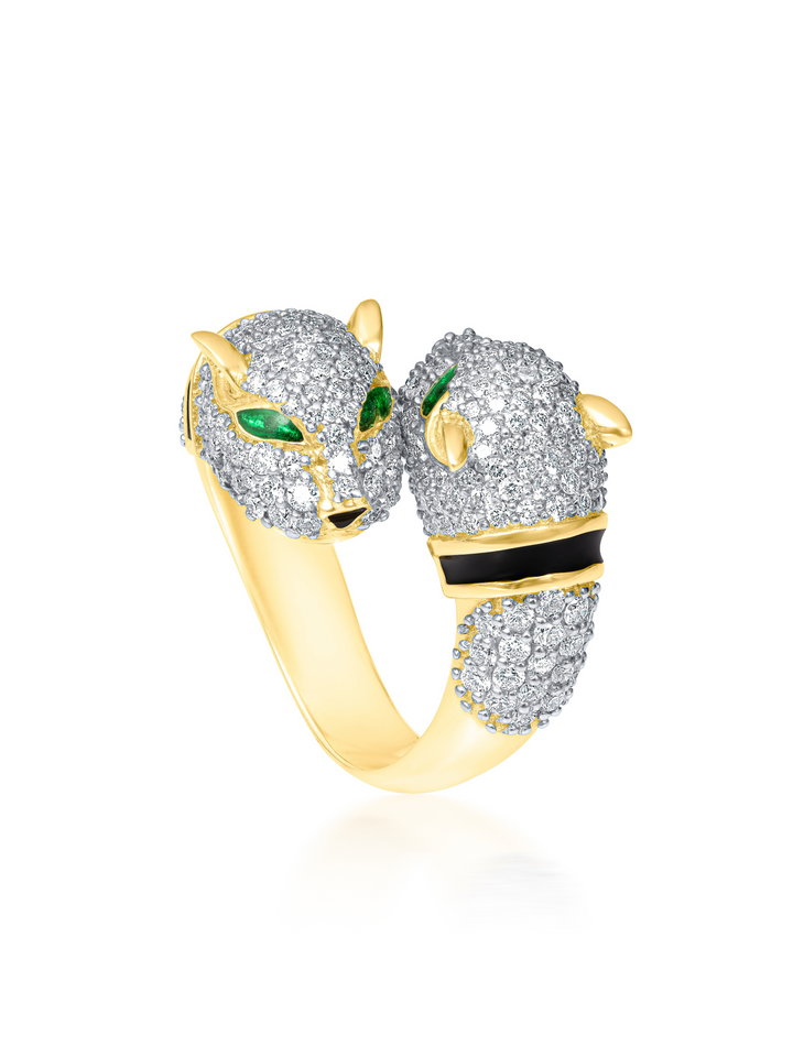 Duo Panther Diamond Ring