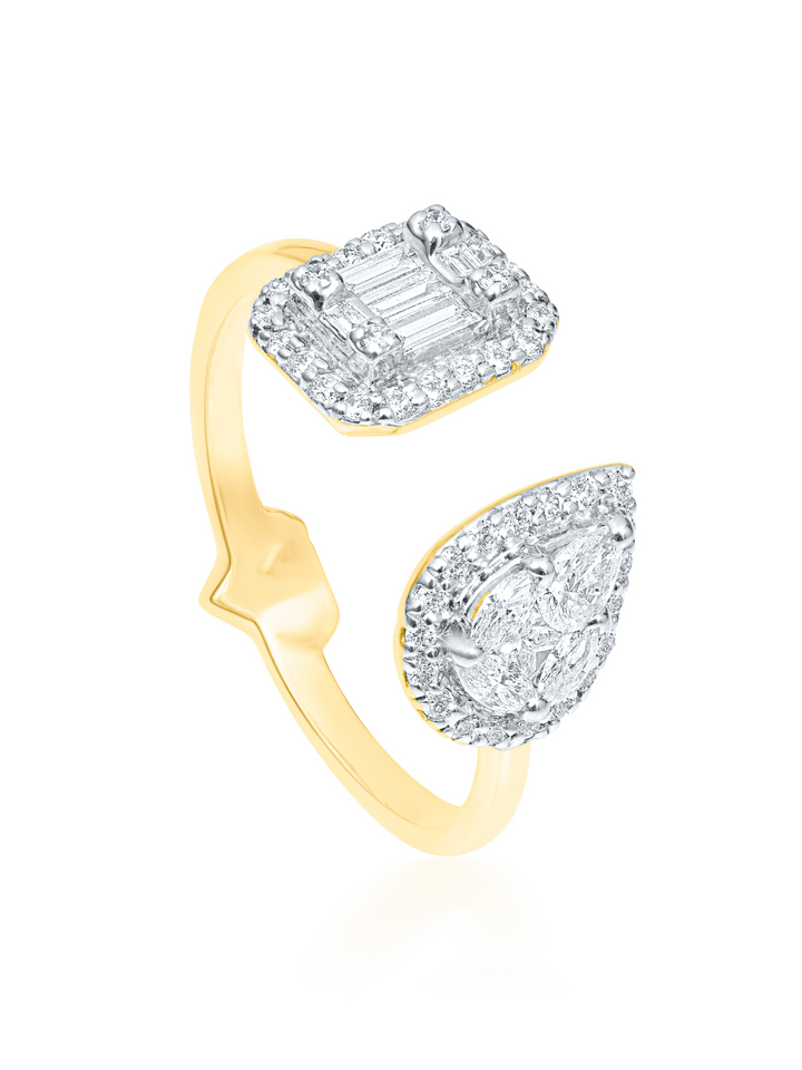 Emerald Cut & Pear Vital Ring 
