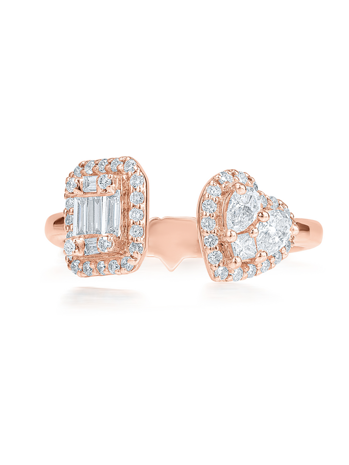 Emerald Cut & Heart Vital Ring