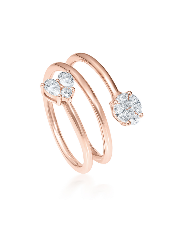 Oval & Heart Wrap Ring