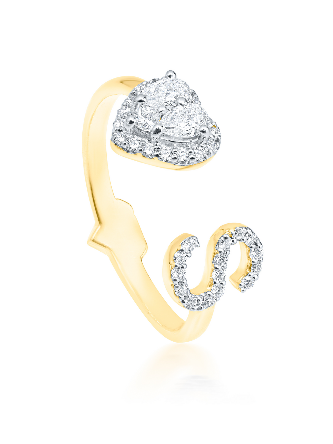 Grande Heart Initial Ring - Main Image
