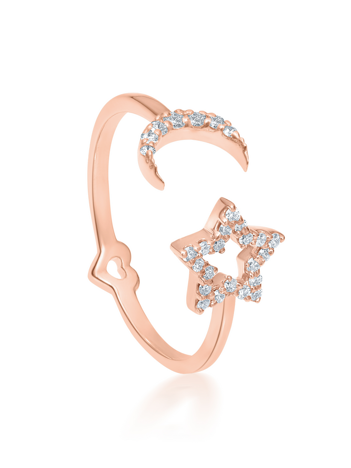 Moon & Star Ring
