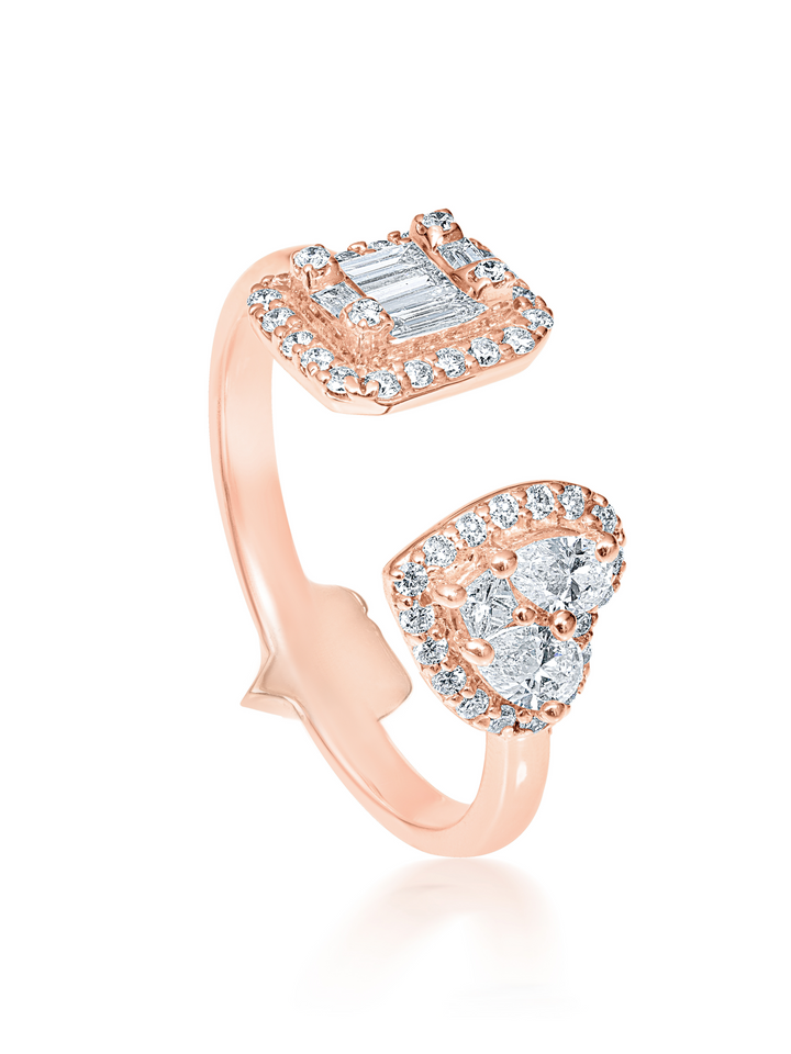 Emerald Cut & Heart Vital Ring