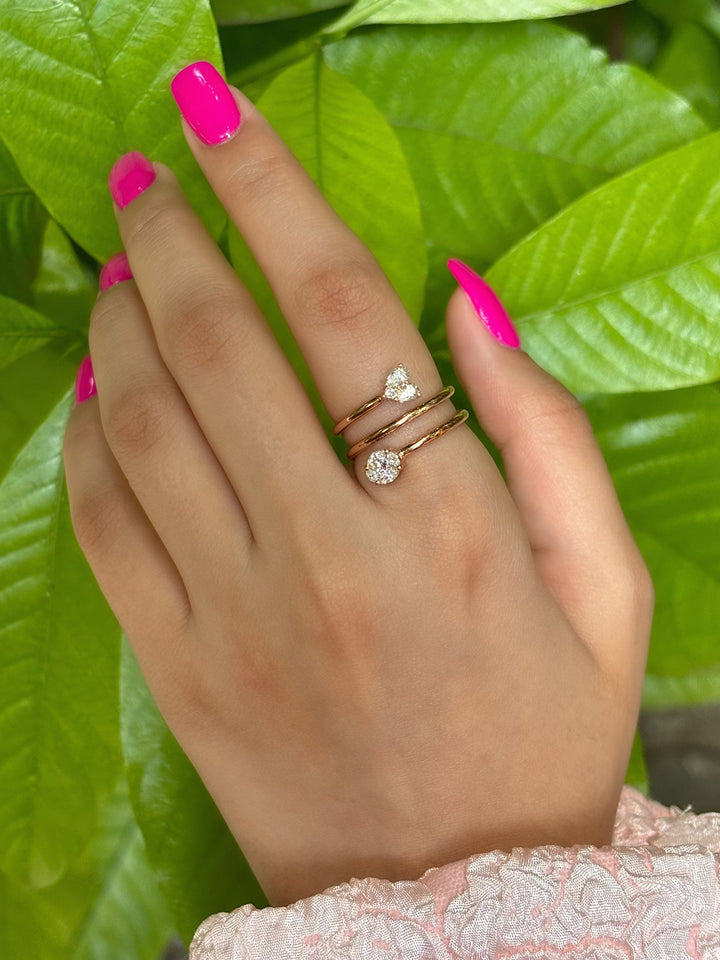 Oval & Heart Wrap Ring