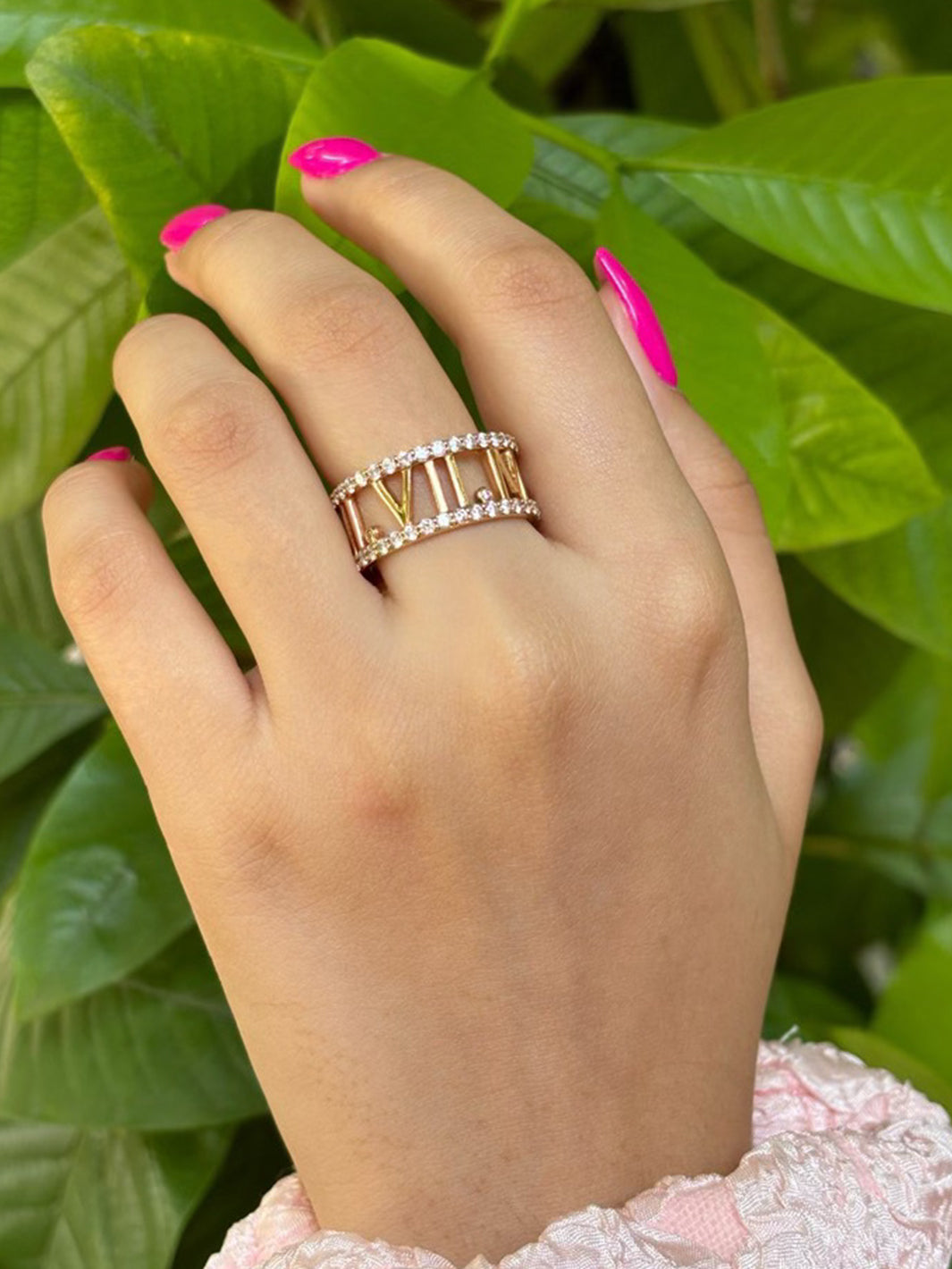Roman Numeral Diamond Ring