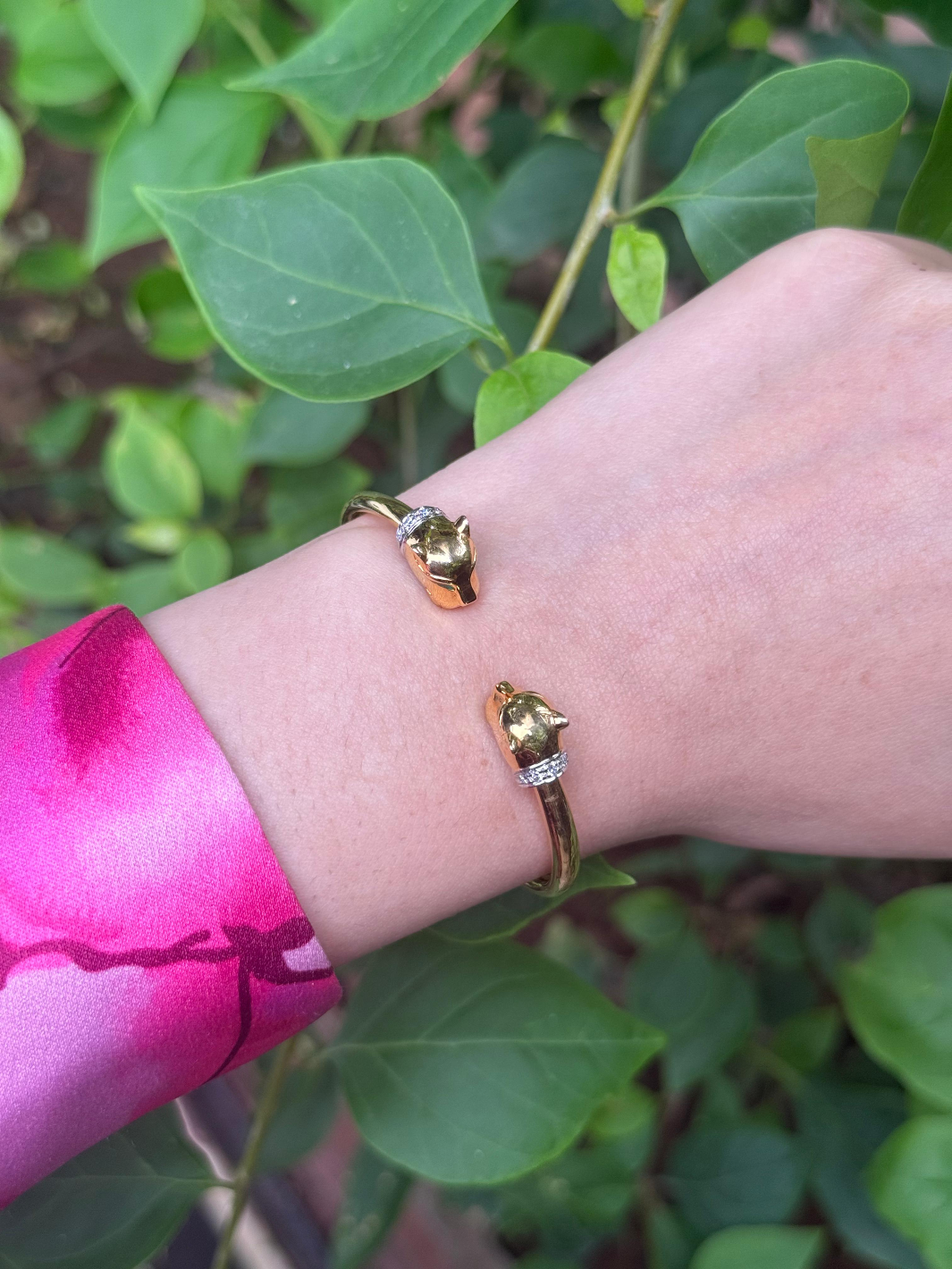 Panther Cuff With Collared Diamonds