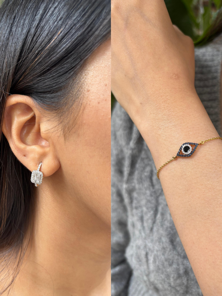 Emerald Cut Diamond Snuggie + Bombay Evil Eye