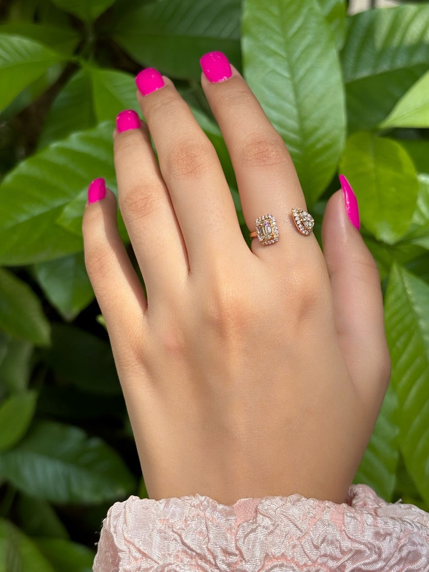Emerald Cut & Pear Vital Ring 