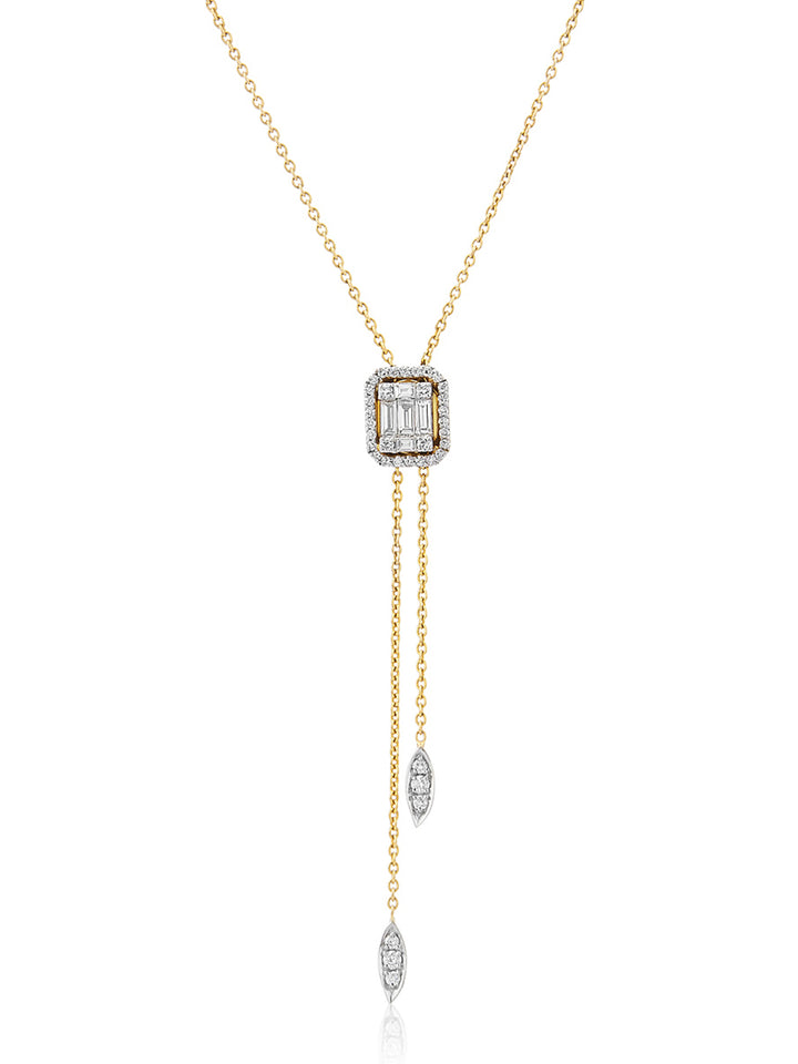 adjustable emerald-cut necklace with a timeless design, perfect for formal and casual occasions