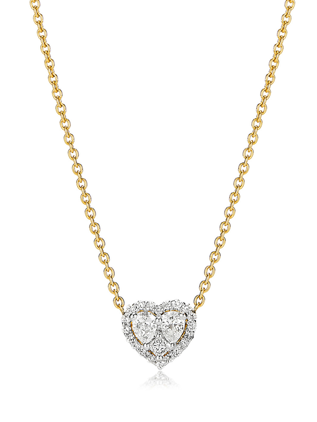 Diamond heart necklace with a classic design, ideal for women’s fashion, gifting, and everyday wear
