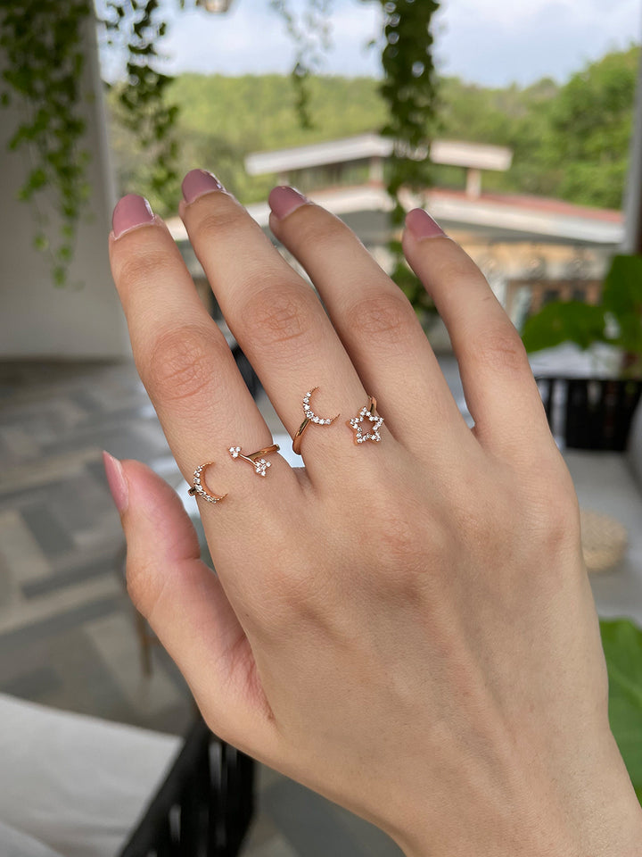Moon & Star Ring
