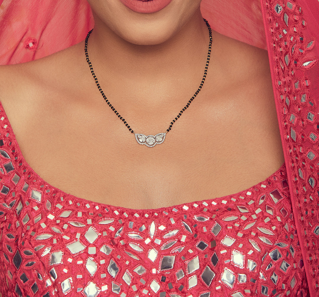 Round flanked by Pears Millennial Mangalsutra