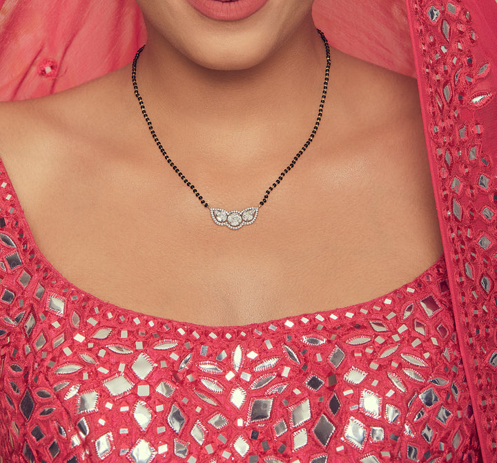 Round flanked by Pears Millennial Mangalsutra