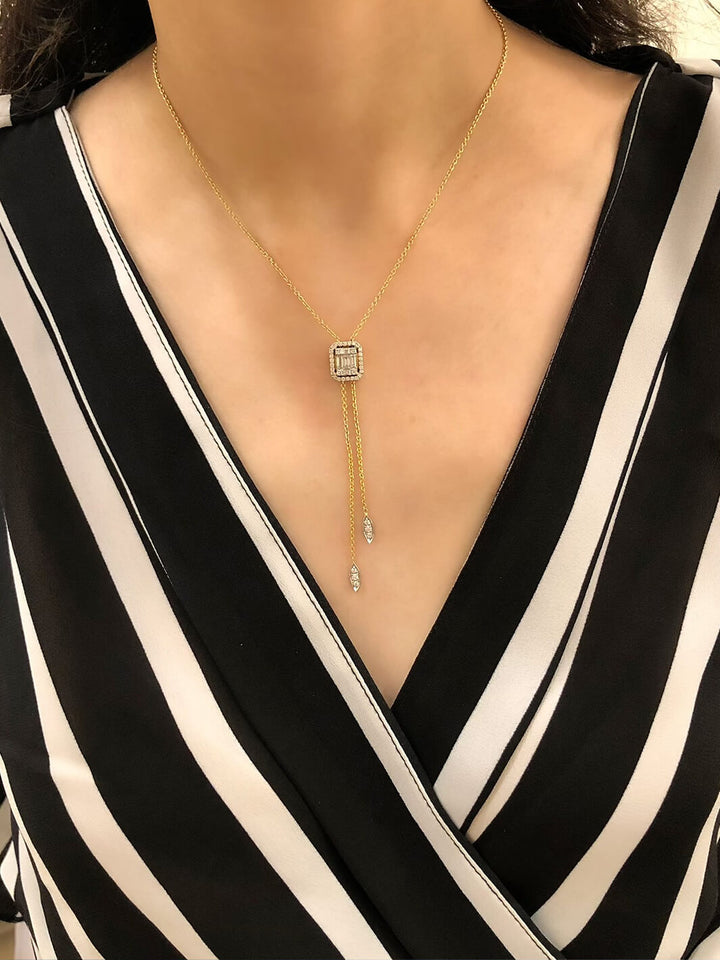 Adjustable Emerald Cut Necklace