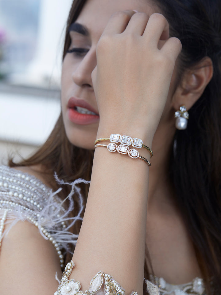 Triple Emerald Cut Slide Bangle