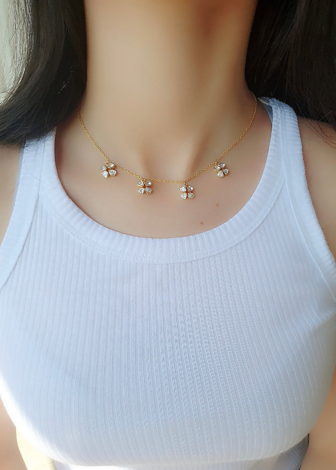 Floret Polki Dangling Necklace