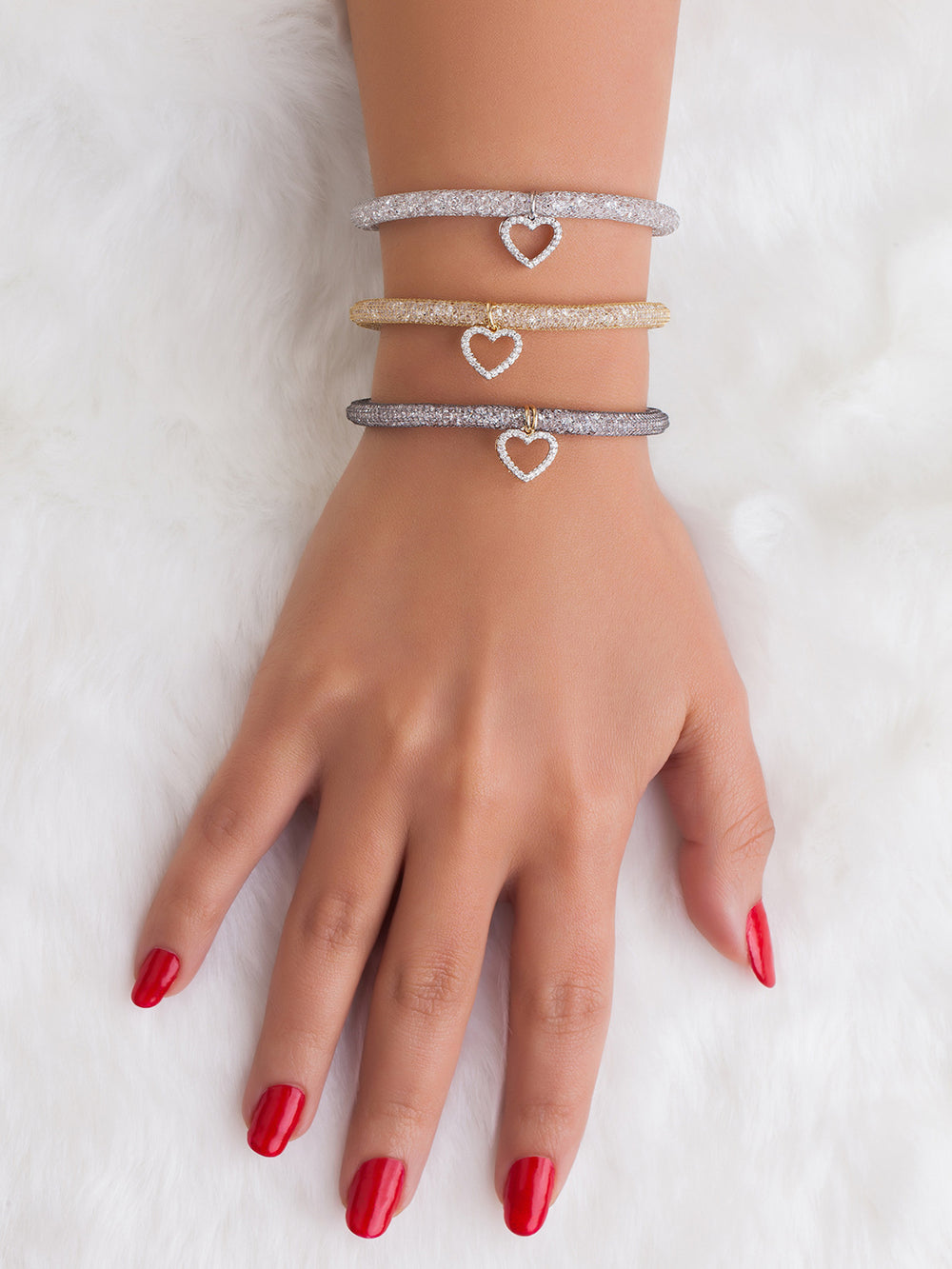 Diamond heart pendant on a crystal strap, perfect for adding sparkle to formal and casual outfits