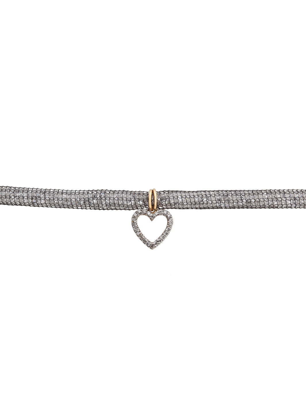 Diamond Heart On Crystal Strap