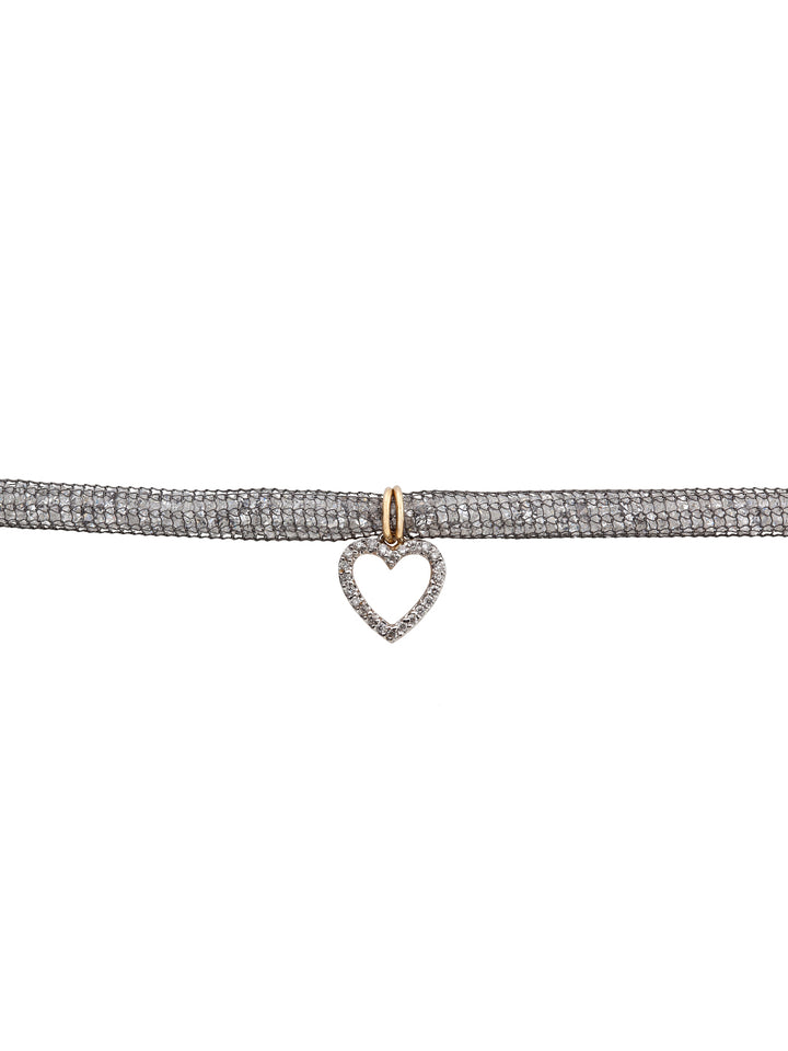 Diamond Heart On Crystal Strap