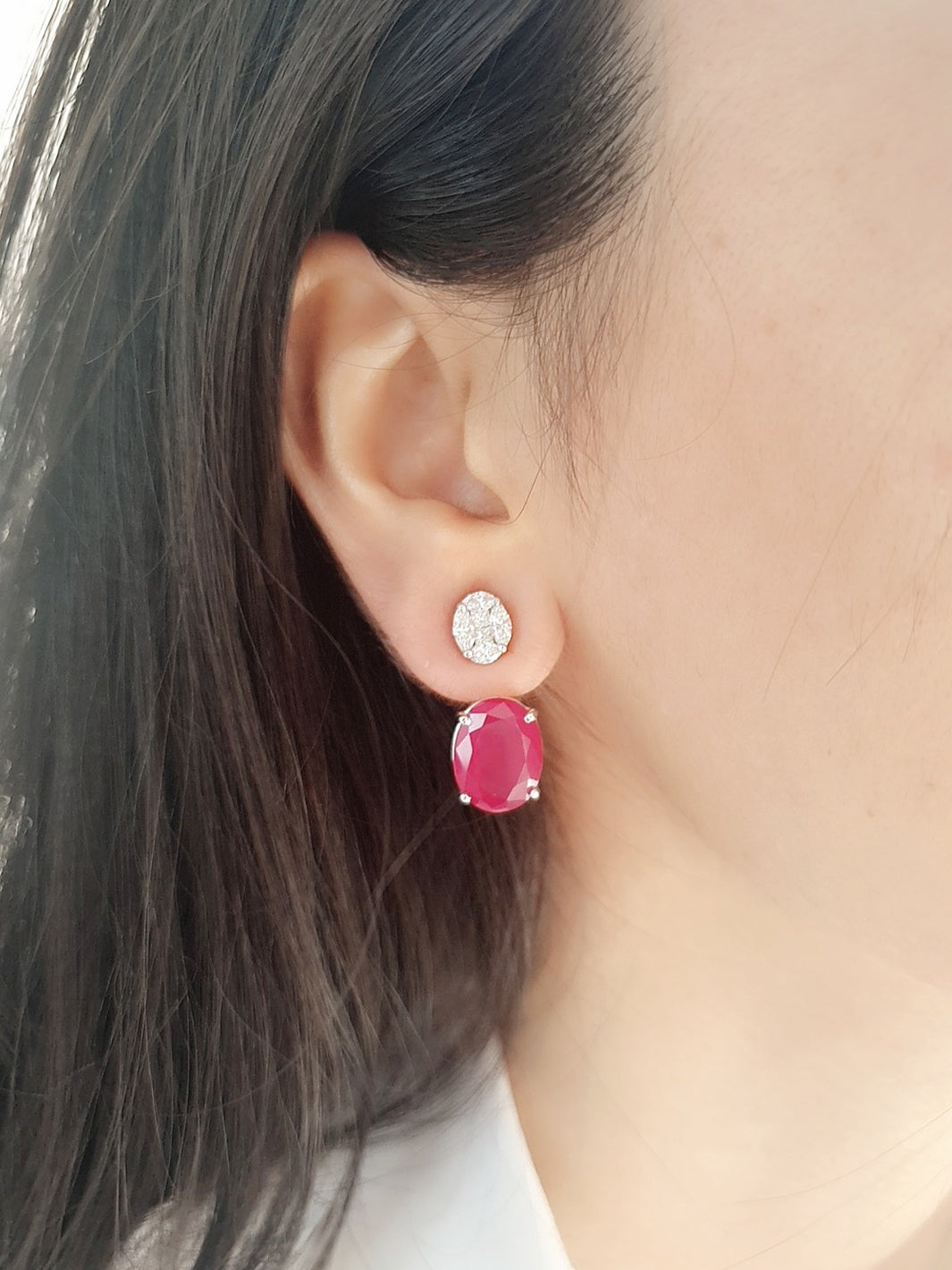 Classic Diamond Tops With Detachable Coloured Stones